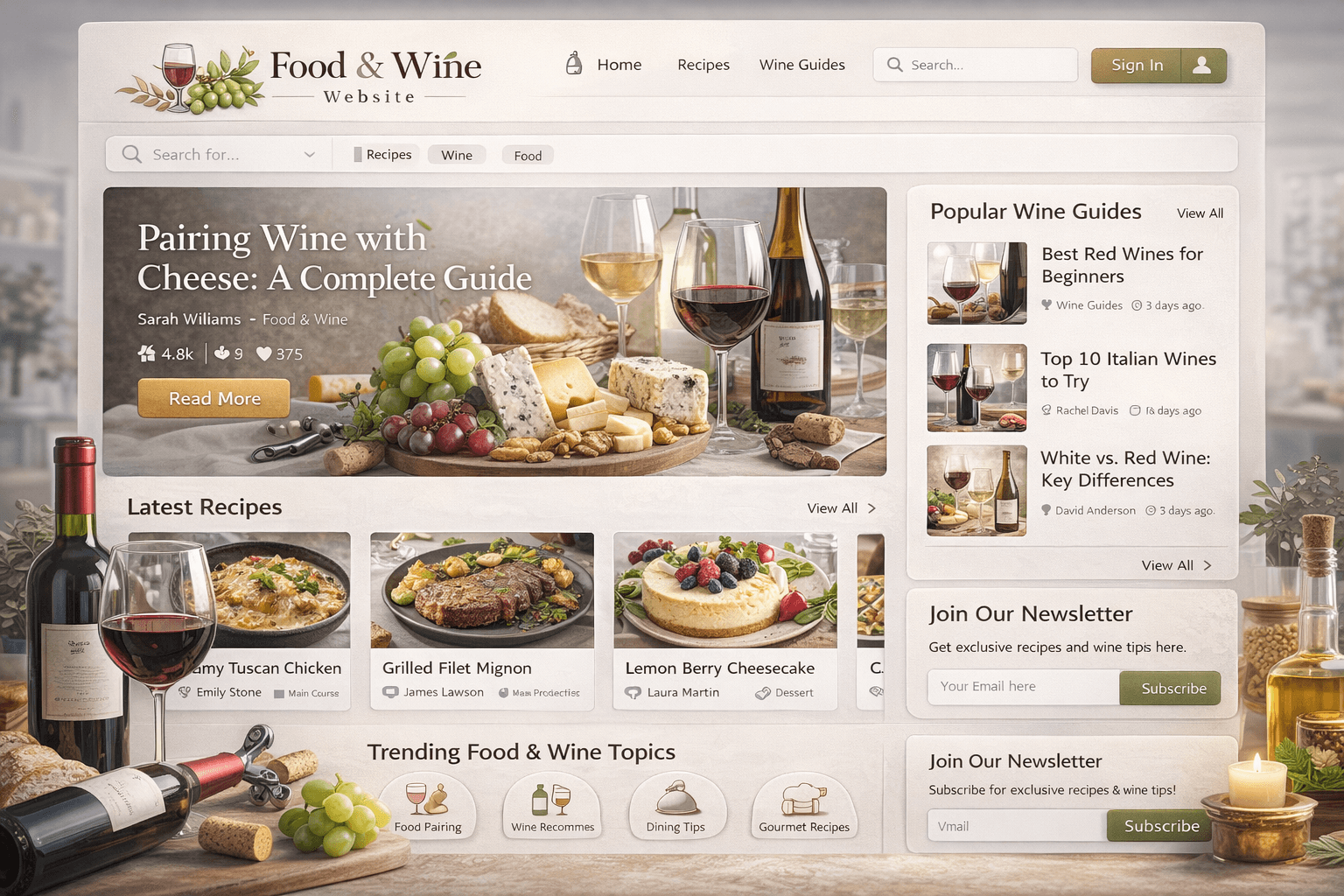 Food & Wine Website