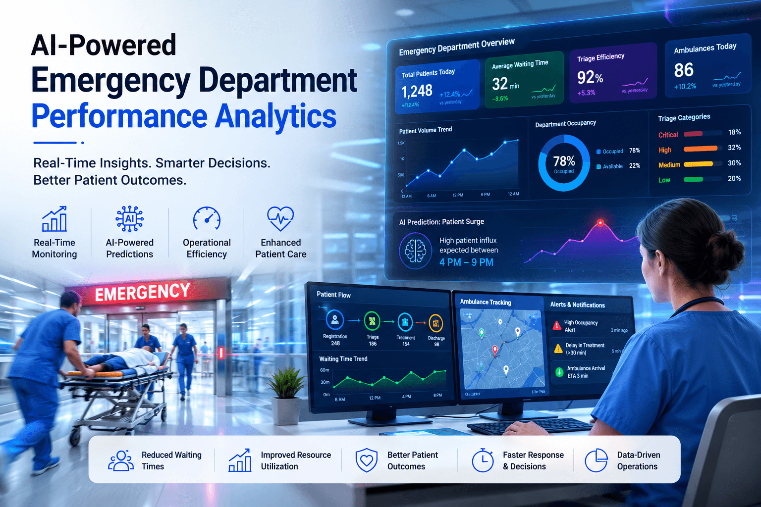 AI-Powered Emergency Department Performance Analytics Using Microsoft Fabric & Power BI